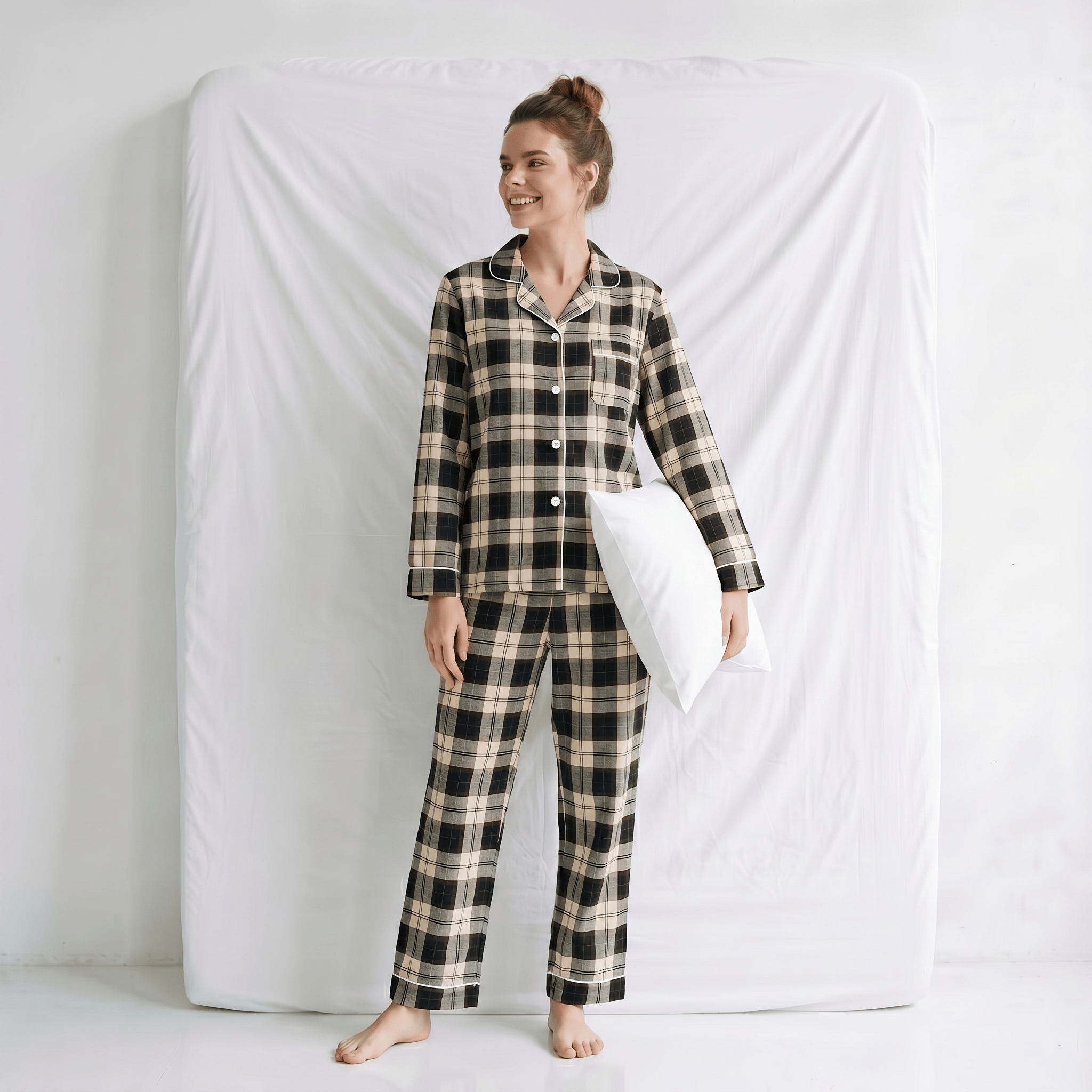 Ensemble Pyjama Femme à Carreaux