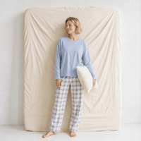 Ensemble Pyjama Femme Coton Bleu