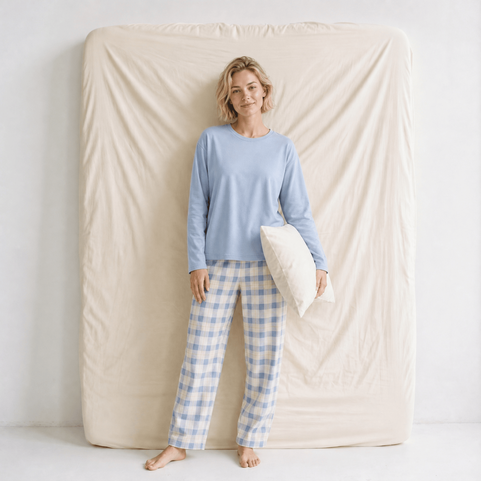 Ensemble Pyjama Femme Coton Bleu