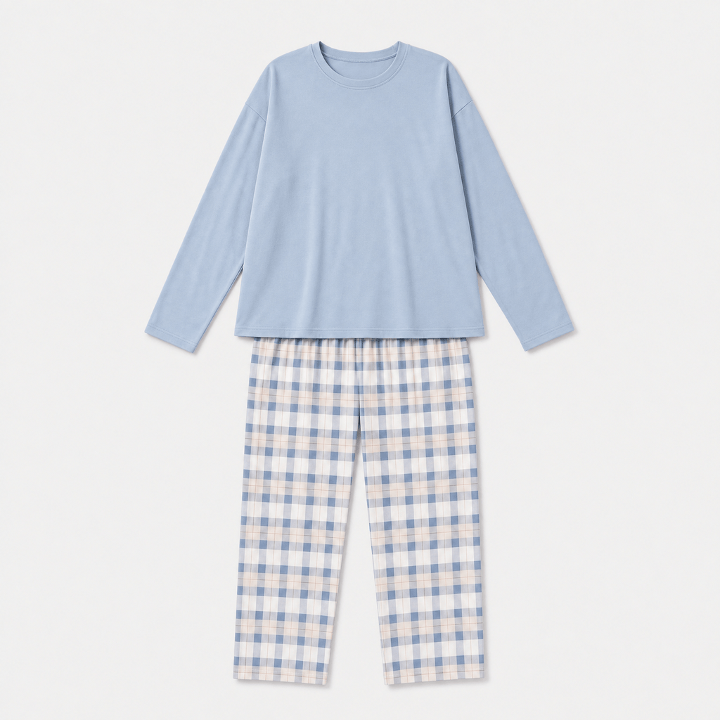 Ensemble Pyjama Femme Coton Bleu