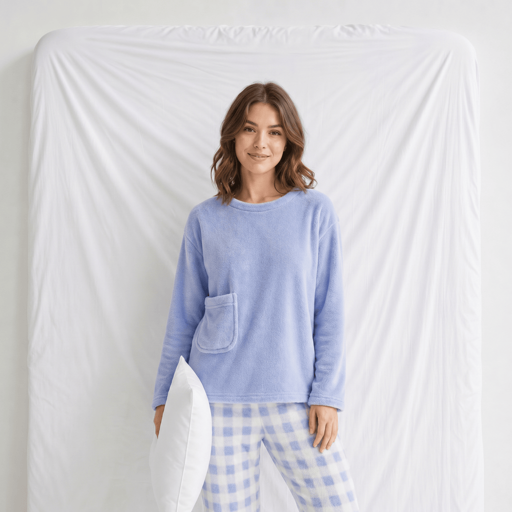 Ensemble Pyjama Femme Polaire Carreaux