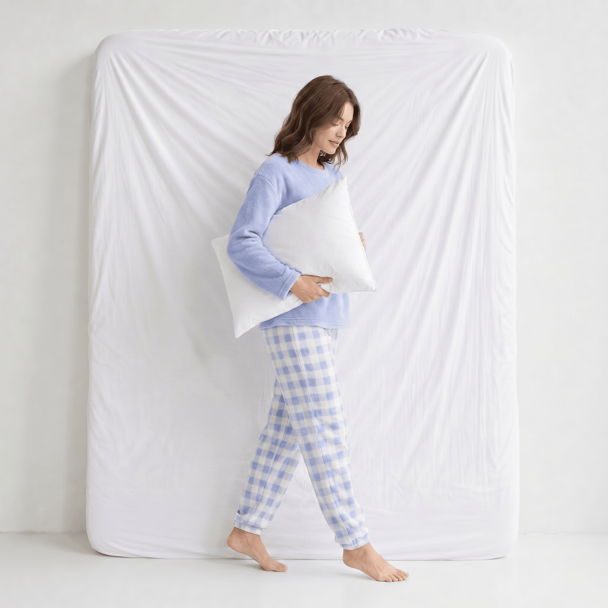 Ensemble Pyjama Femme Polaire Carreaux