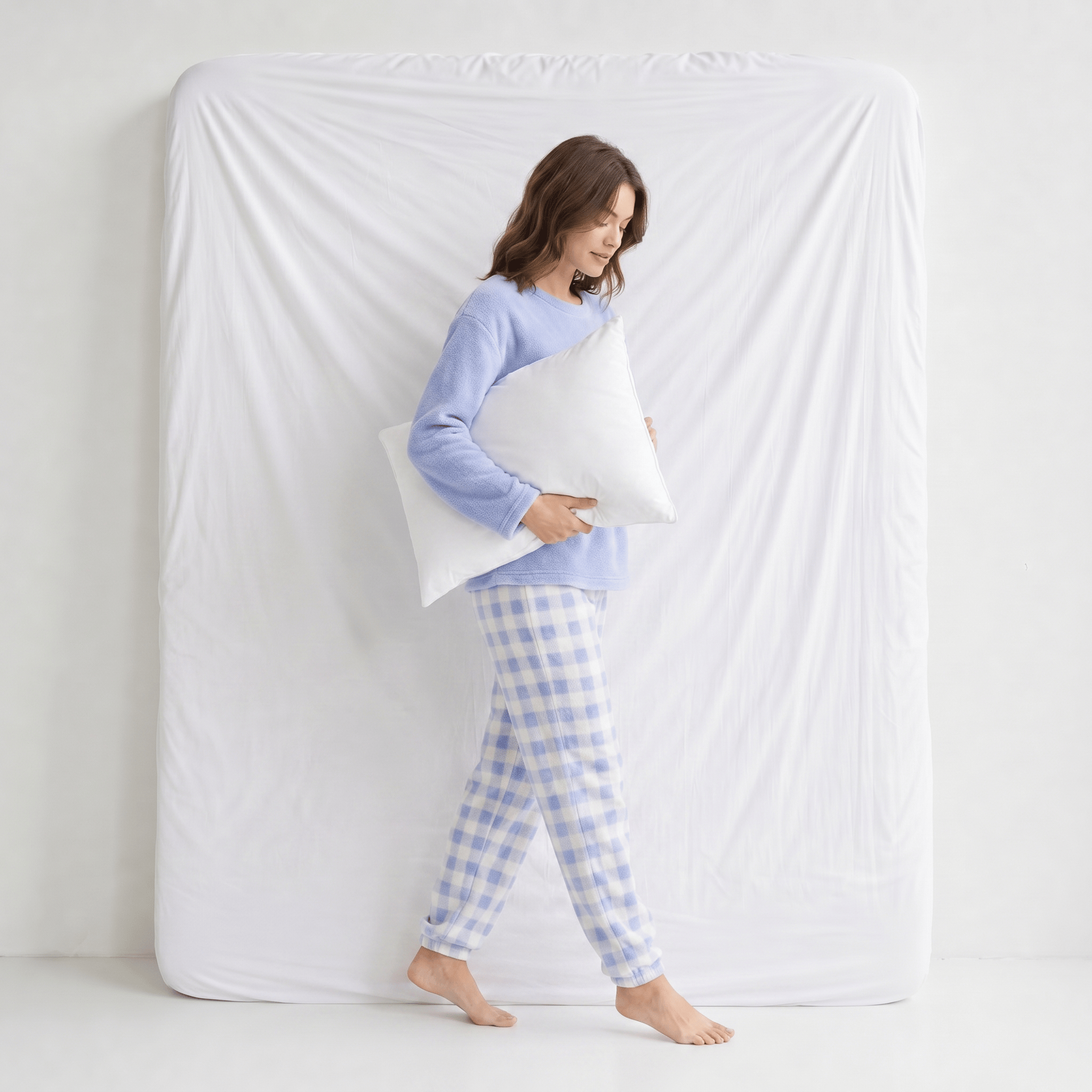 Ensemble Pyjama Femme Polaire Carreaux