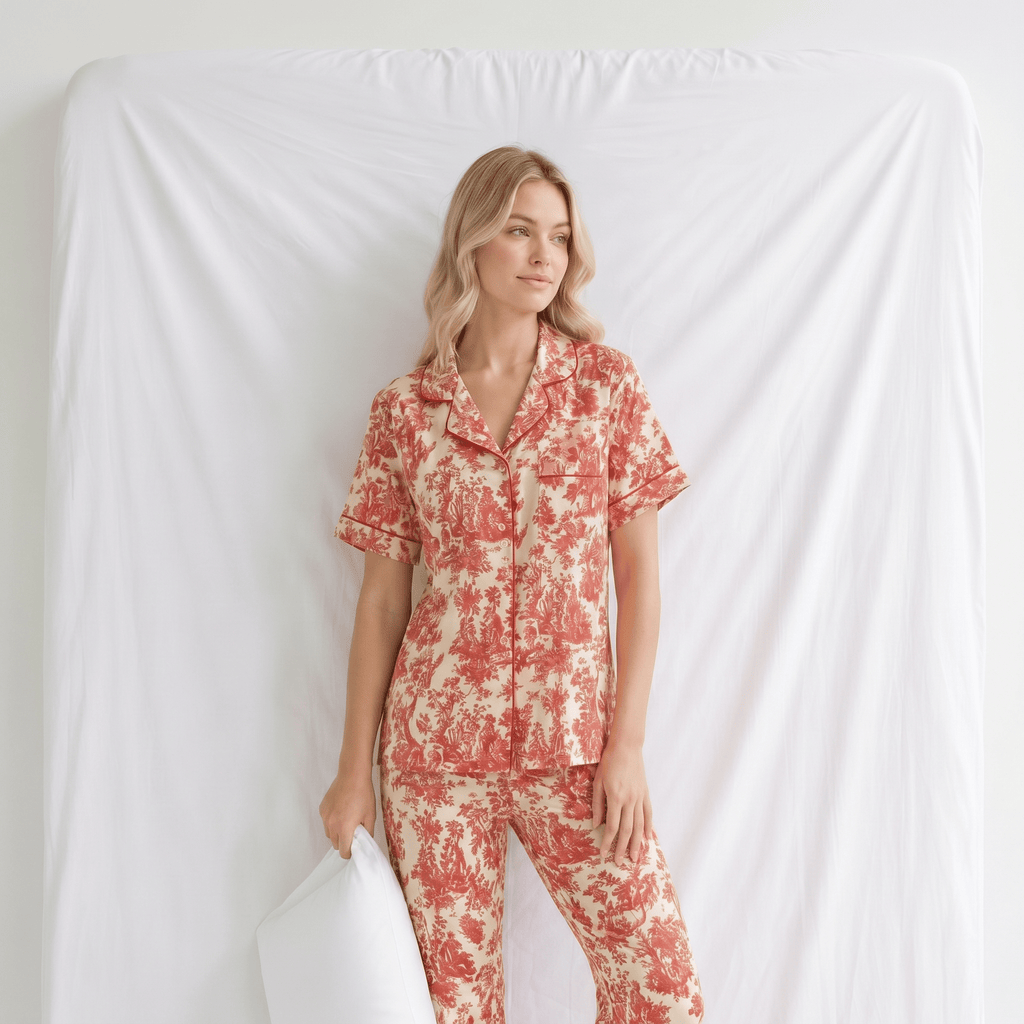 Ensemble Pyjama Femme Satin Rouge