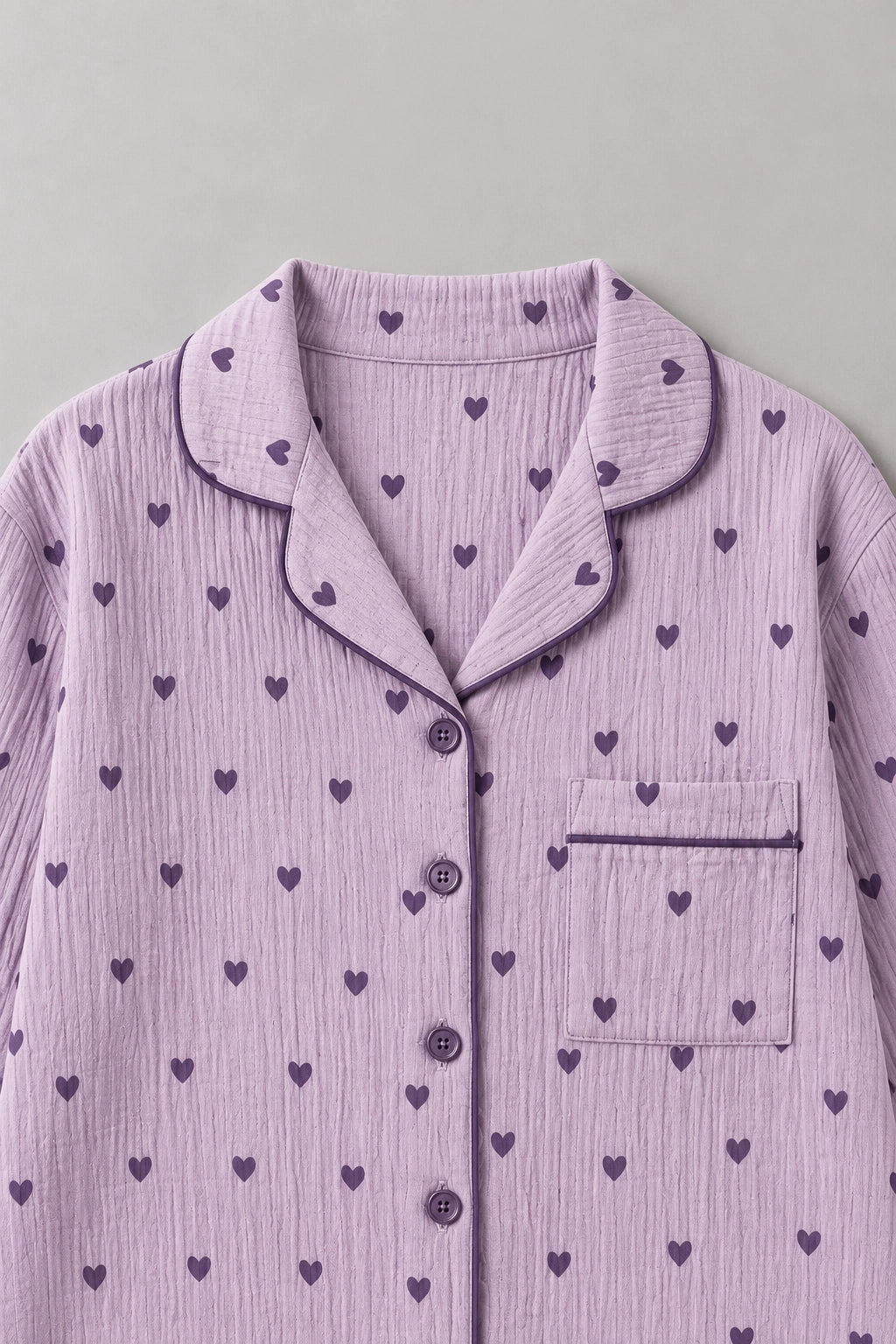 Ensemble Pyjama Femme Violet – à plat, haut
