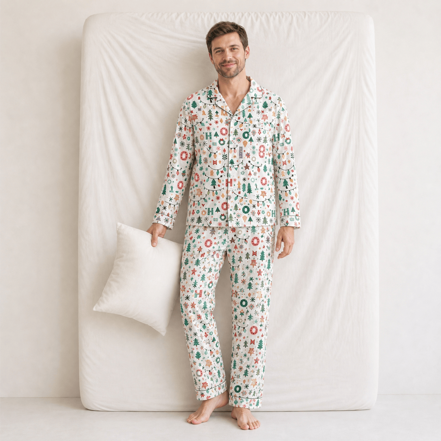 Ensemble Pyjama Homme Noël Blanc