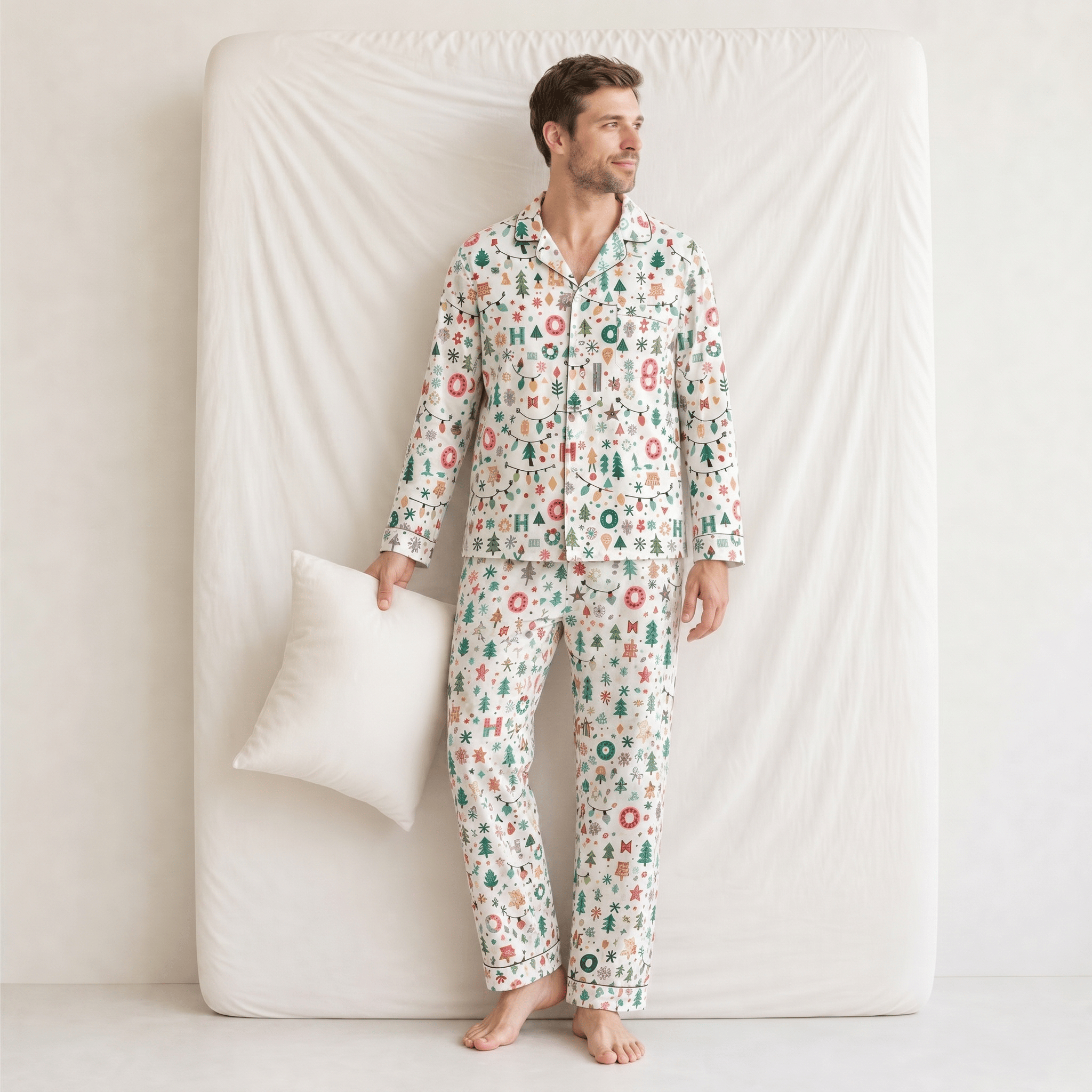 Ensemble Pyjama Homme Noël Blanc