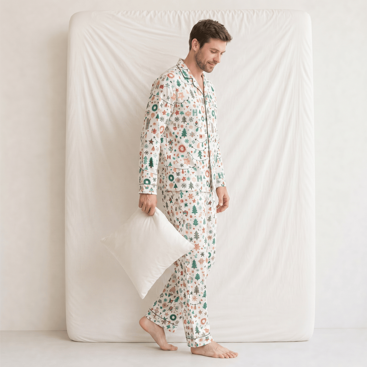 Ensemble Pyjama Homme Noël Blanc