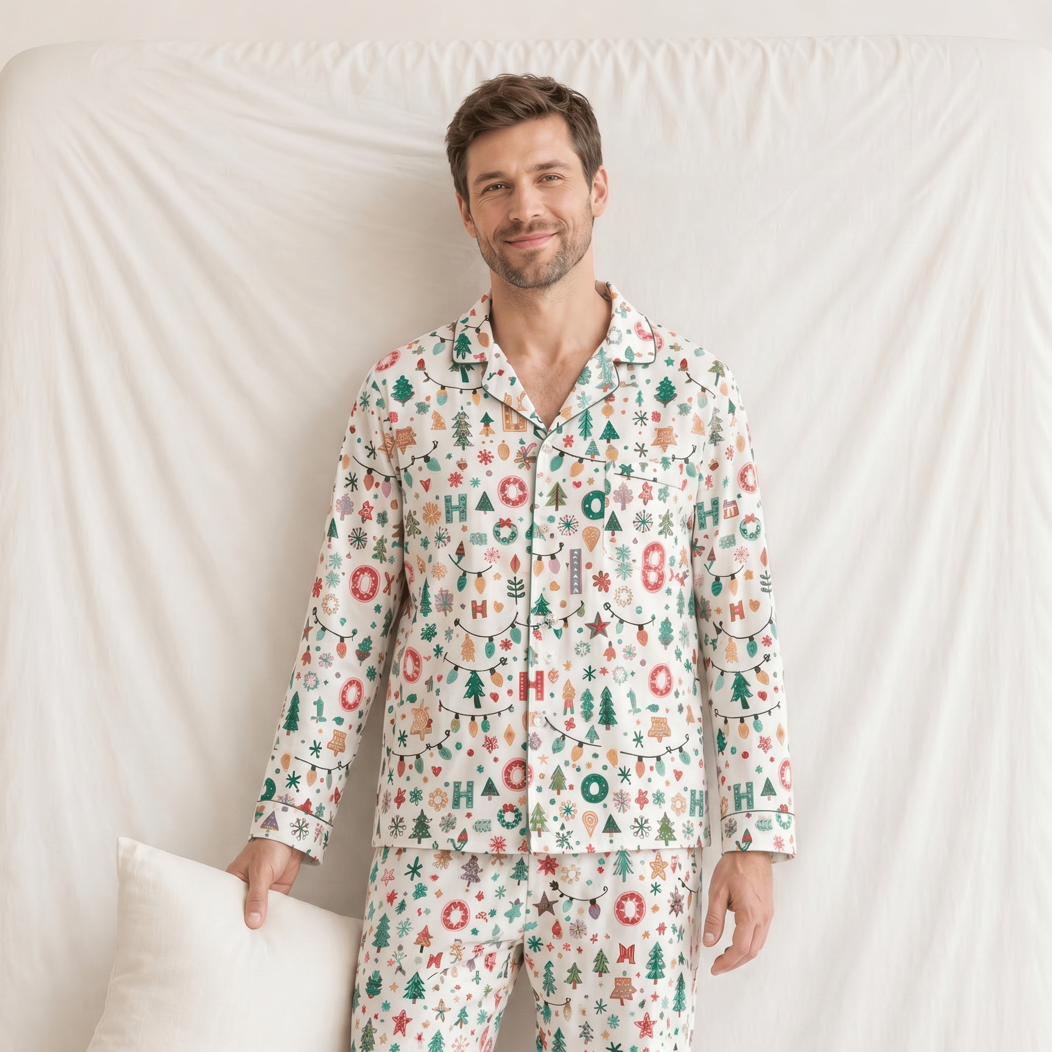 Ensemble Pyjama Homme Noël Blanc