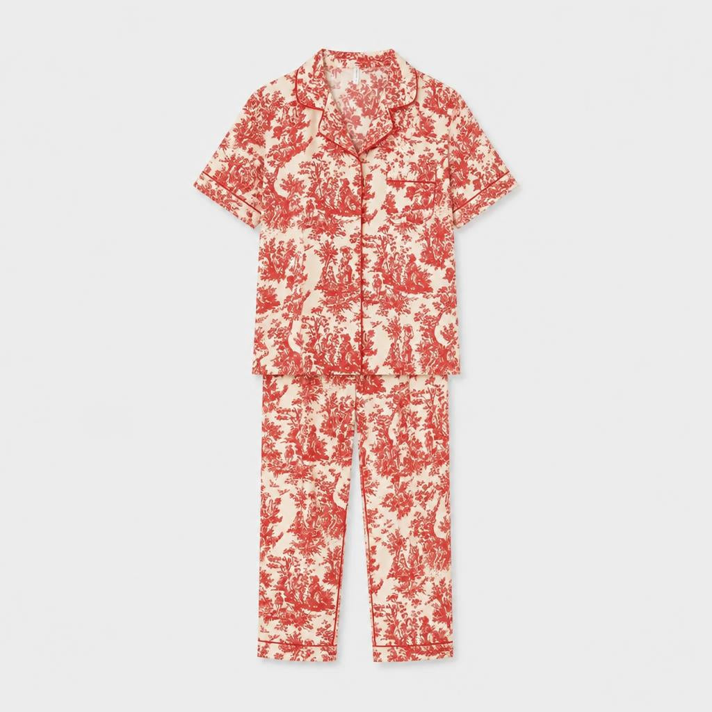 Ensemble Pyjama Femme Satin Rouge