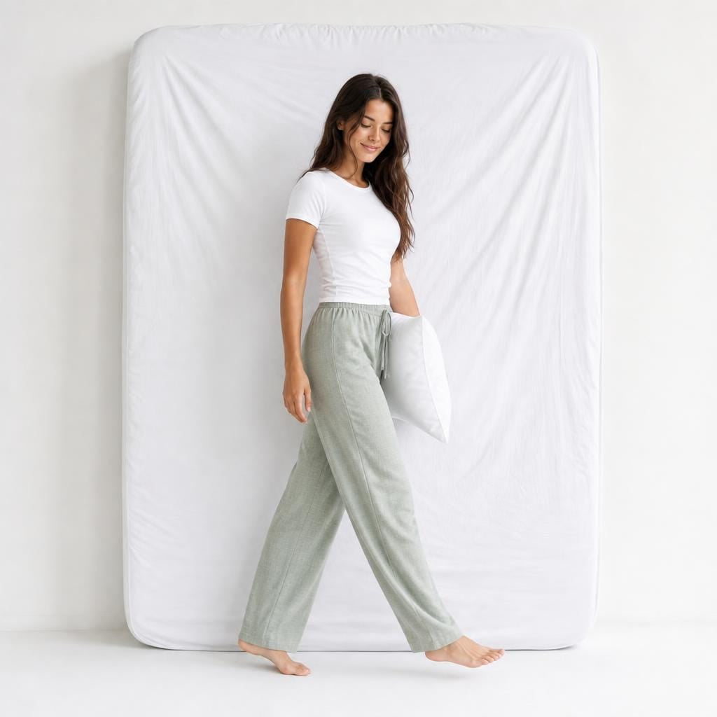 Pantalon Pyjama Vert Coton