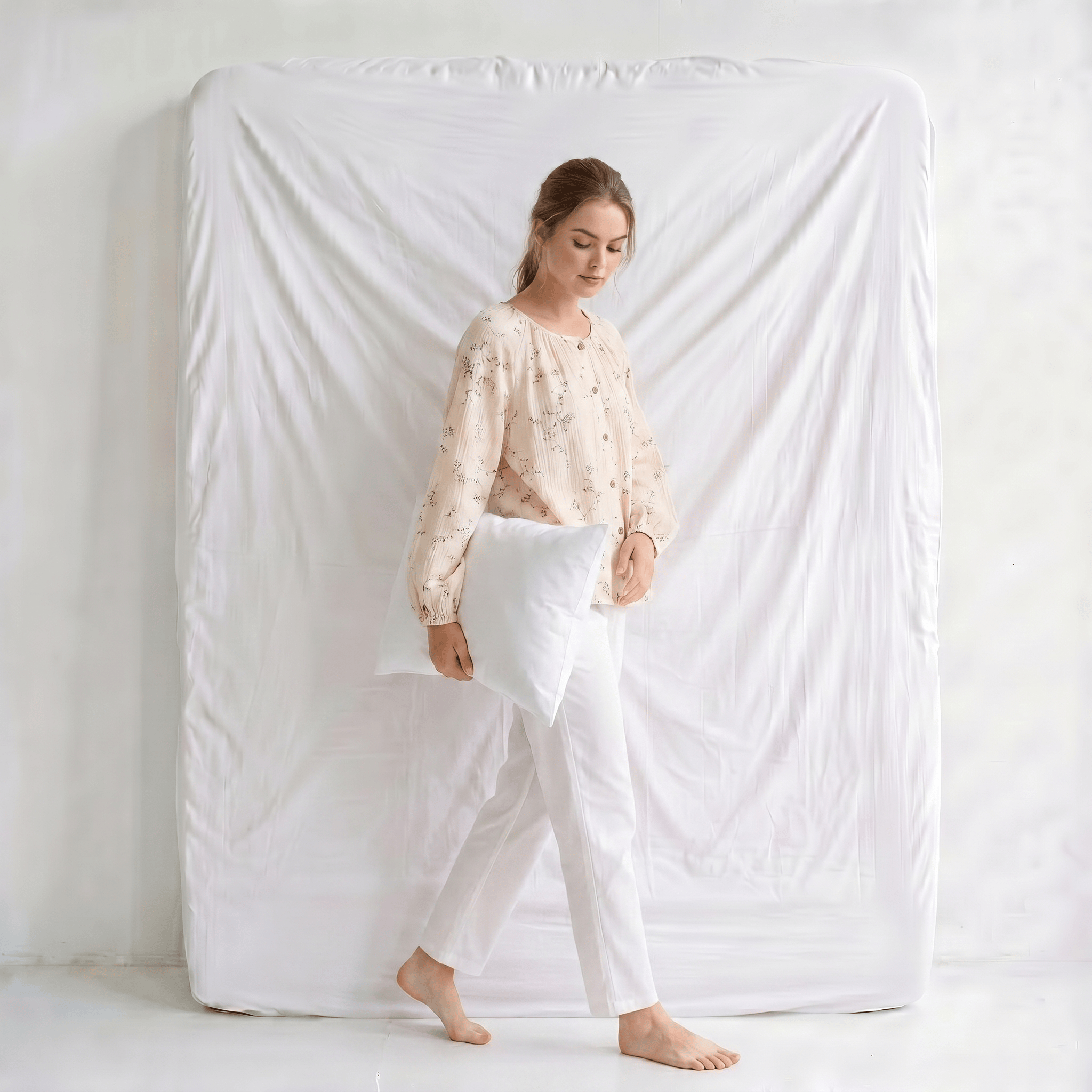 Haut Pyjama Femme Col Rond