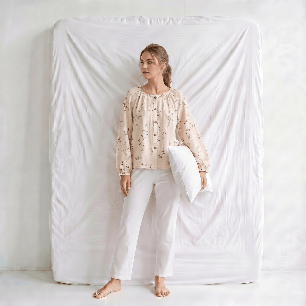 Haut Pyjama Femme Col Rond