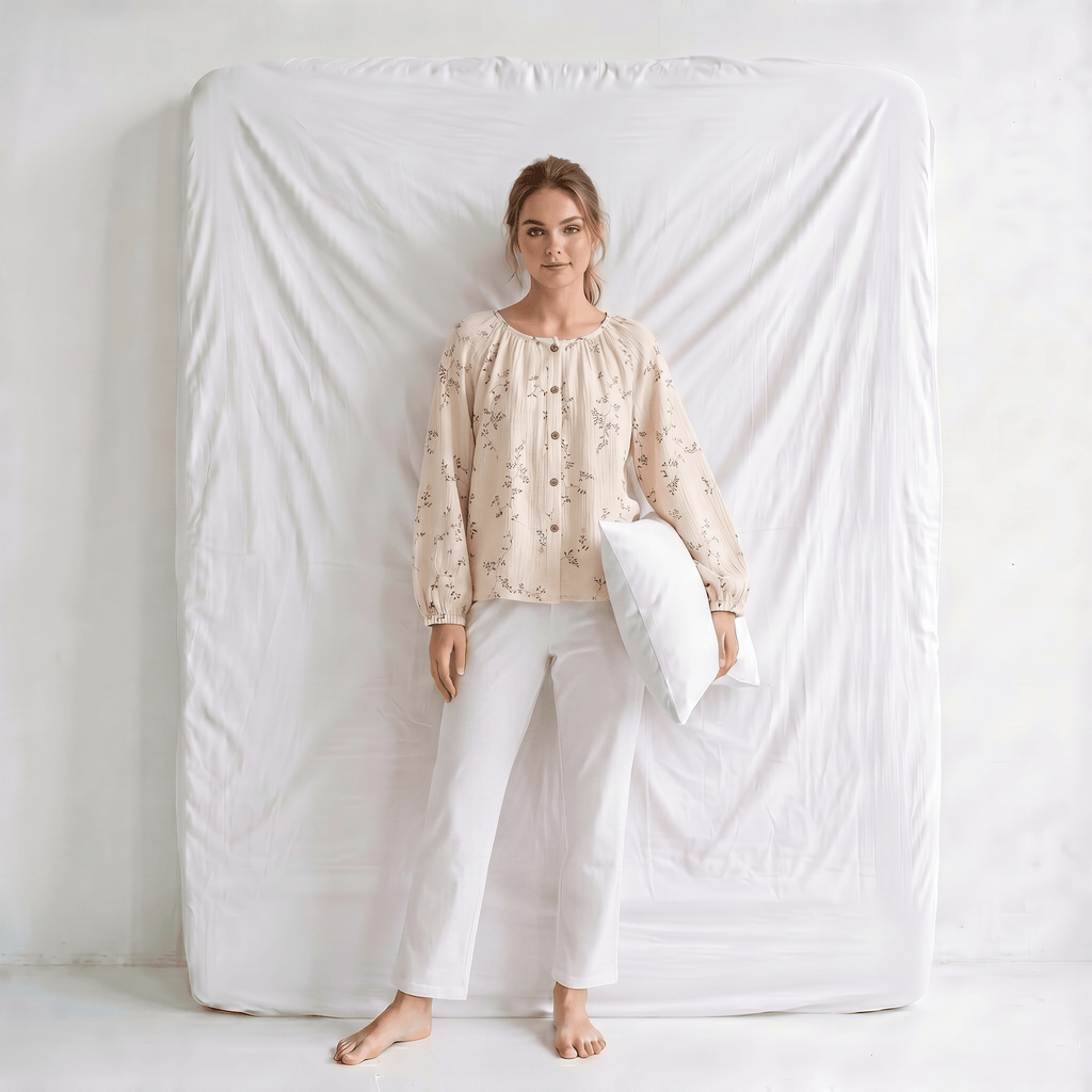 Haut Pyjama Femme Col Rond