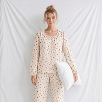 Haut Pyjama Femme Coton Imprimé