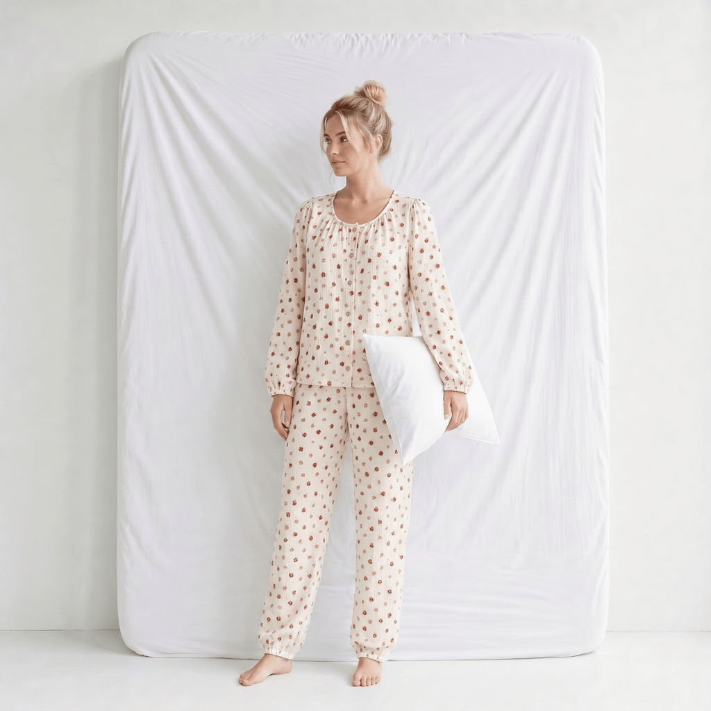 Haut Pyjama Femme Coton Imprimé