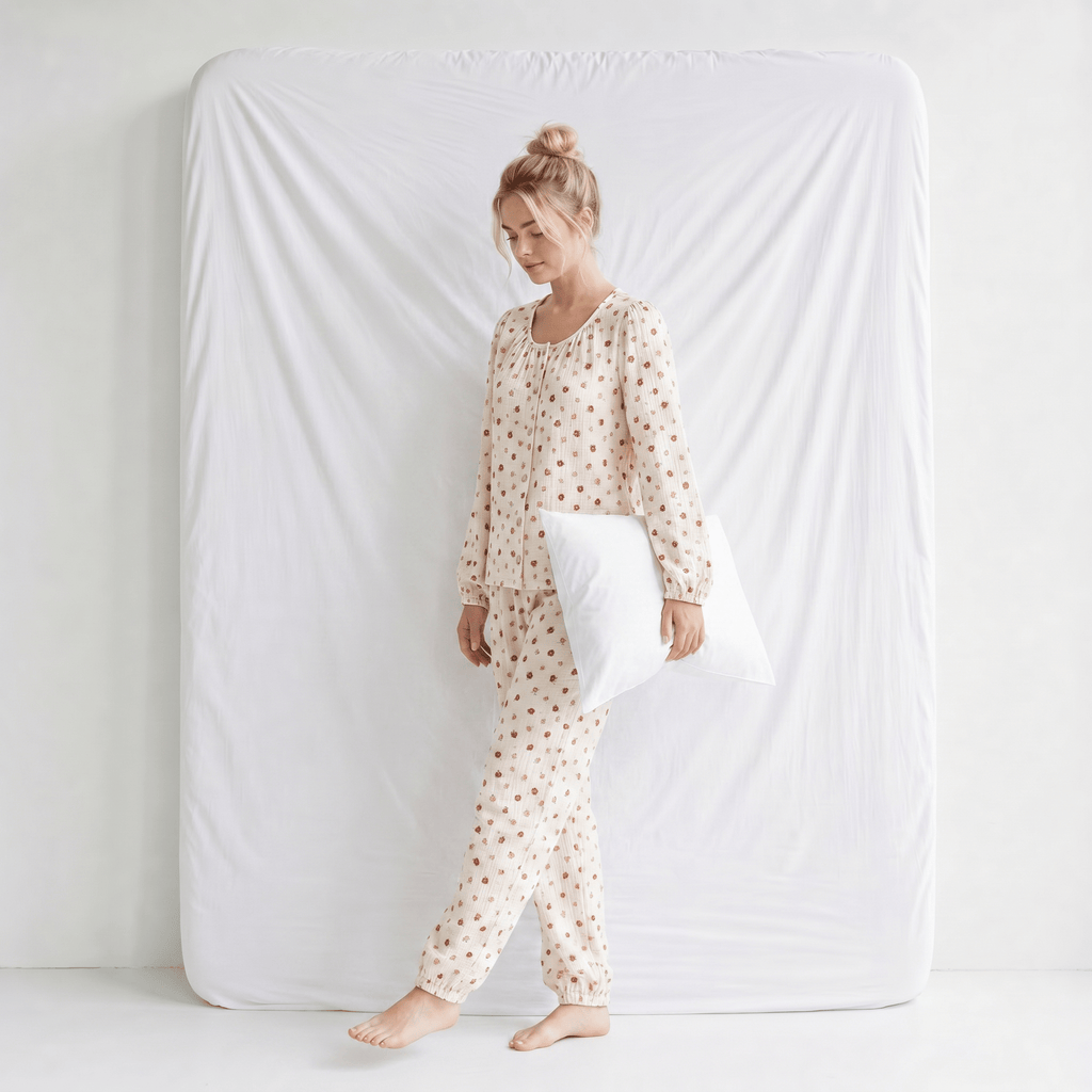 Haut Pyjama Femme Coton Imprimé