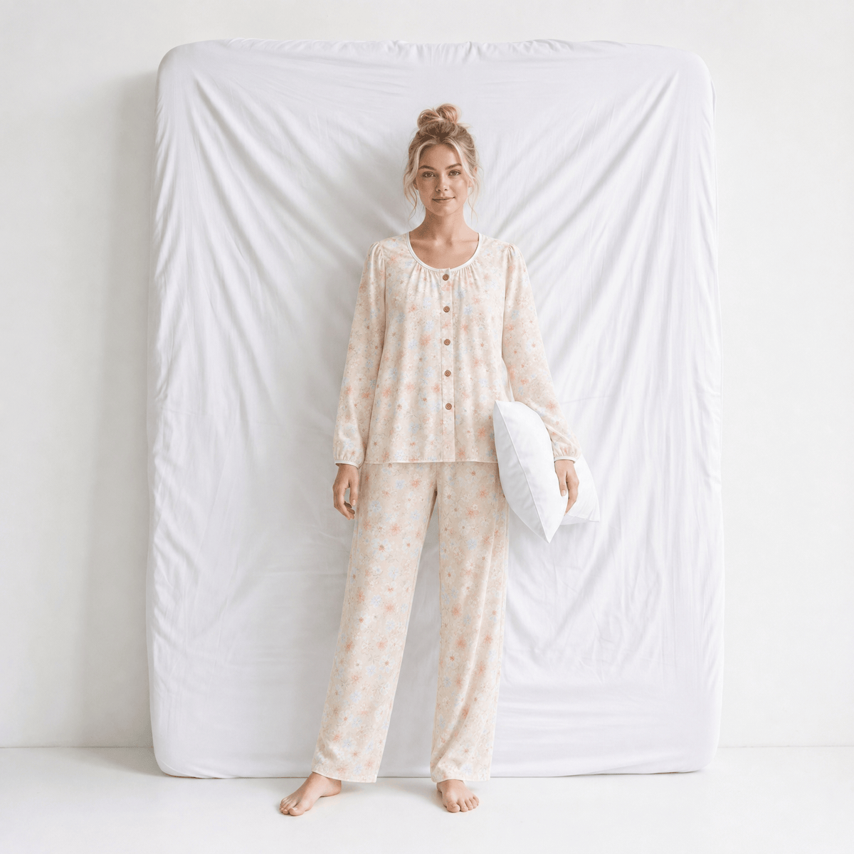 Haut Pyjama Manches Longues Coton
