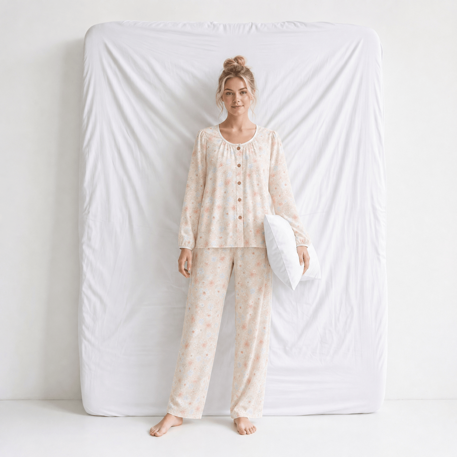 Haut Pyjama Manches Longues Coton