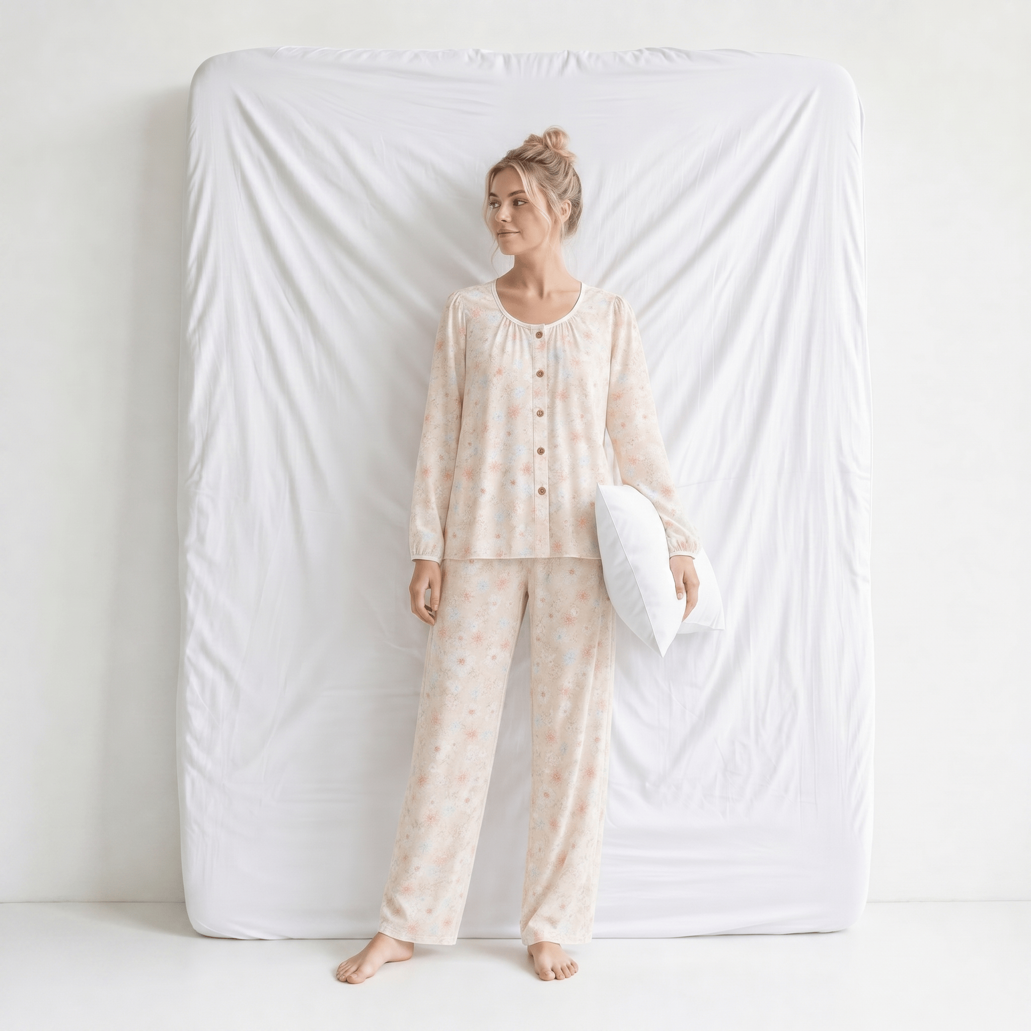 Haut Pyjama Manches Longues Coton