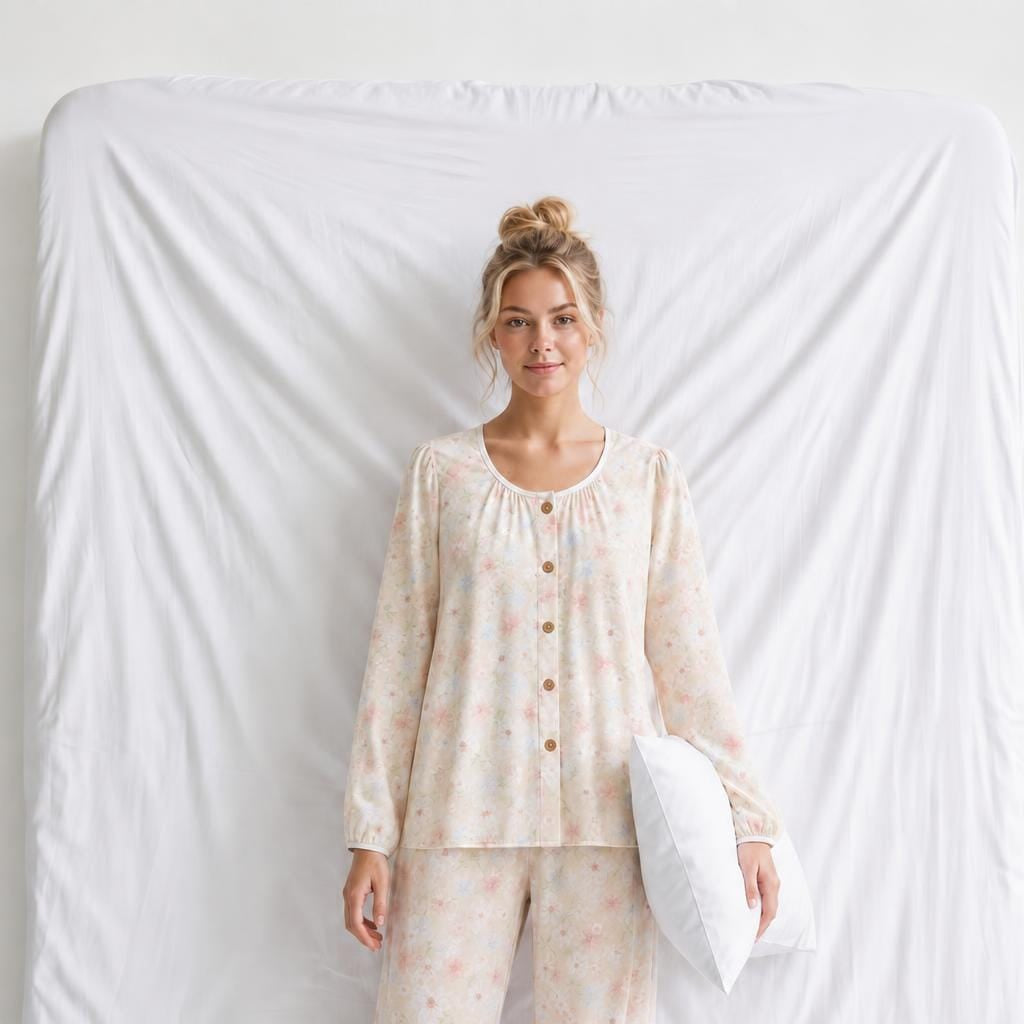 Haut Pyjama Manches Longues Coton