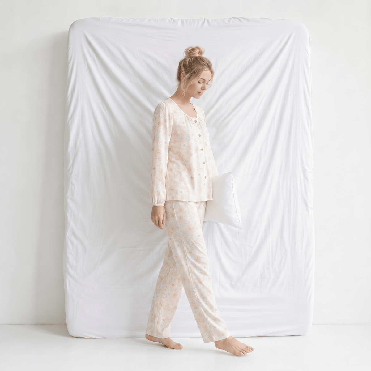 Haut Pyjama Manches Longues Coton