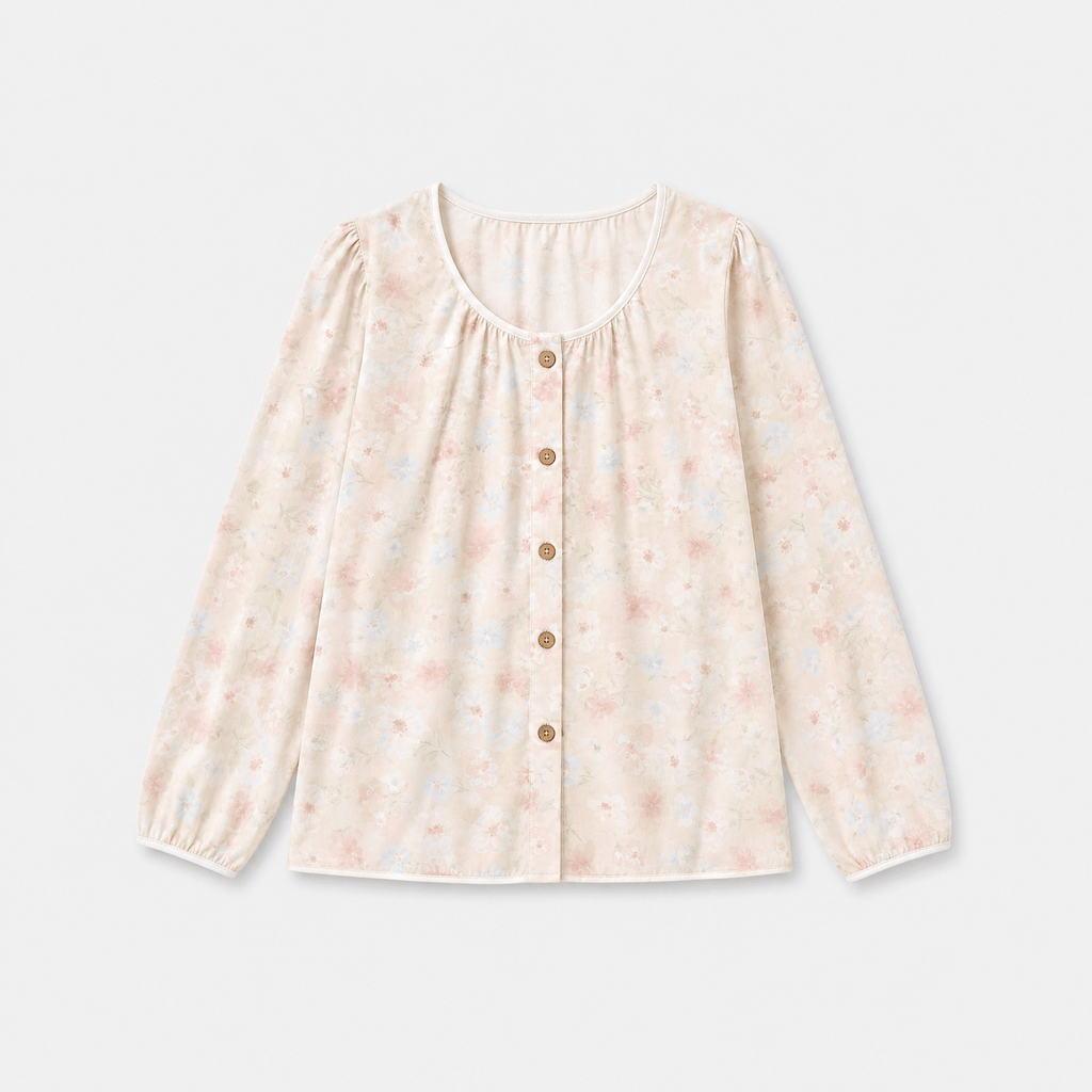 Haut Pyjama Manches Longues Coton
