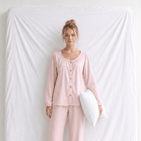 Haut Pyjama Rose Femme Manches Longues