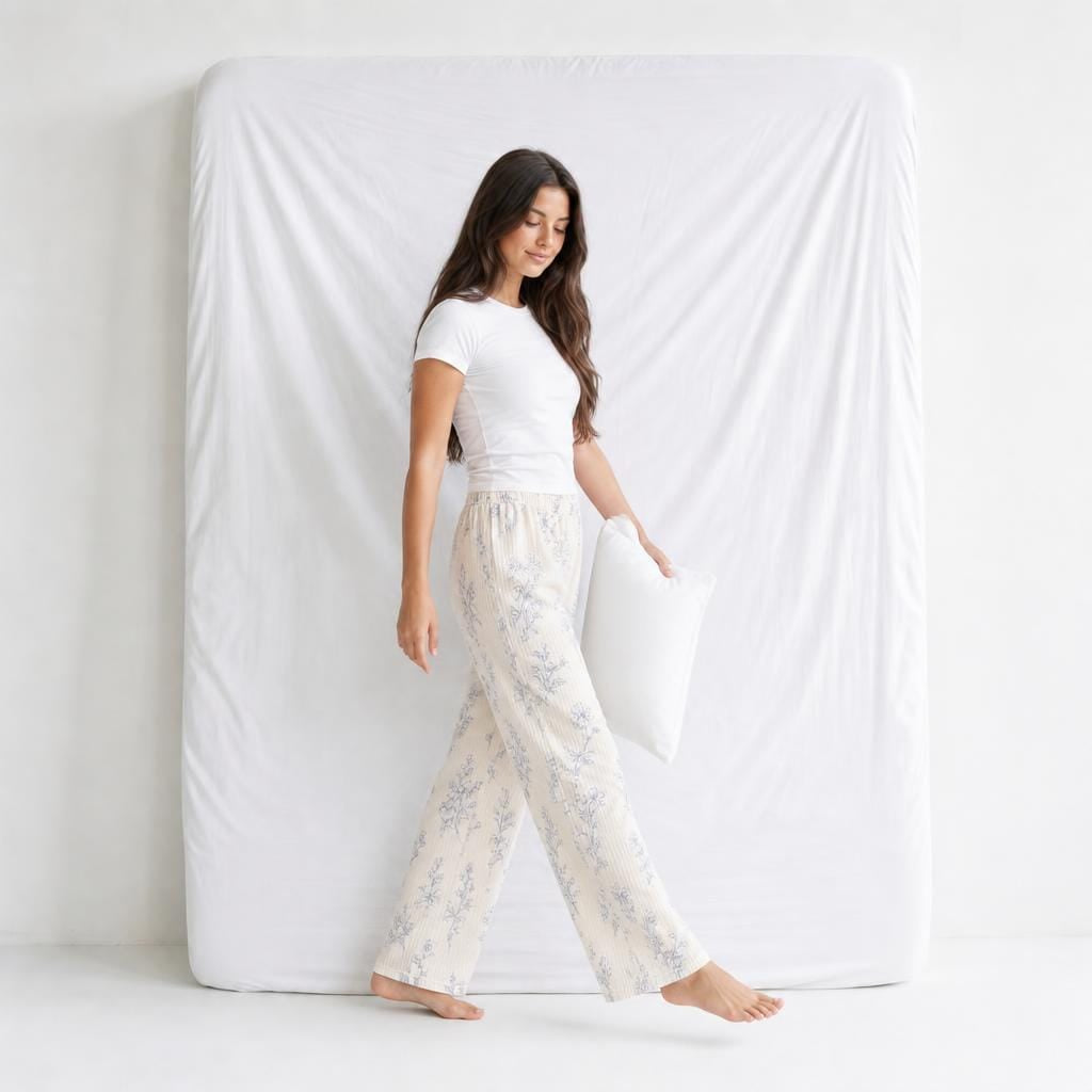 Pantalon Gaze De Coton Femme