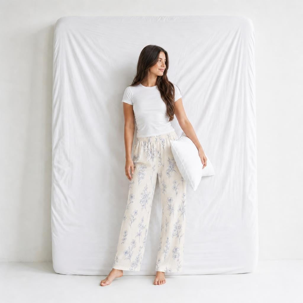 Pantalon Gaze De Coton Femme