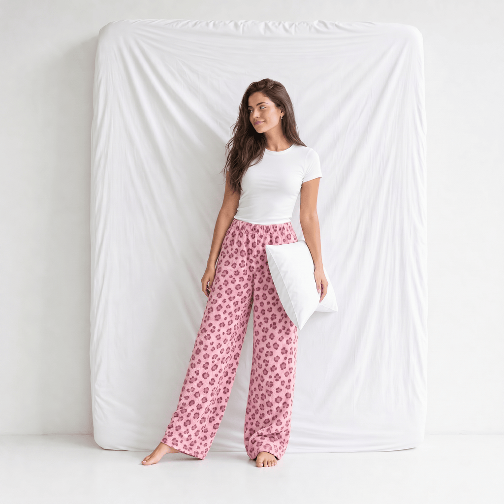 Pantalon Pyjama Flanelle Femme Rose