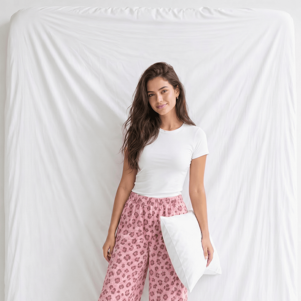Pantalon Pyjama Flanelle Femme Rose