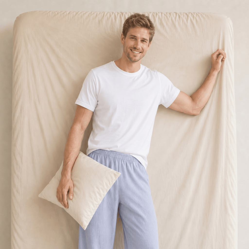Pantalon Pyjama Homme Coton Bleu