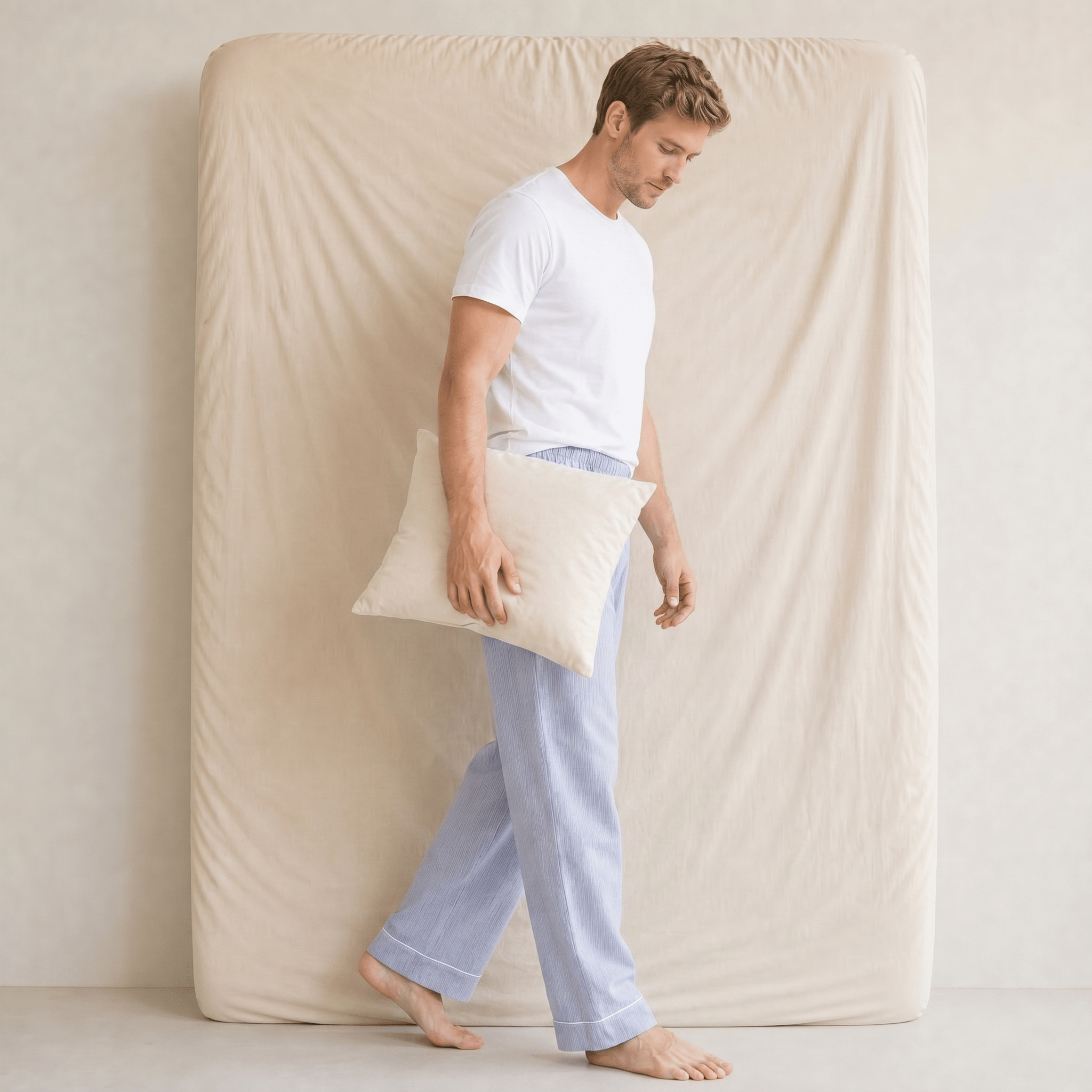 Pantalon Pyjama Homme Coton Bleu