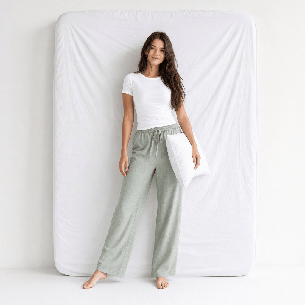Pantalon Pyjama Vert Coton