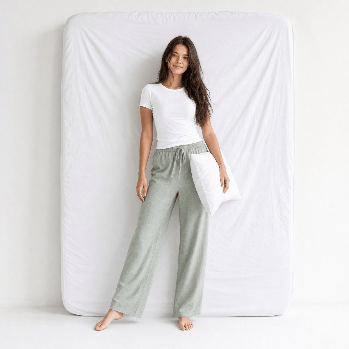 Pantalon Pyjama Vert Coton