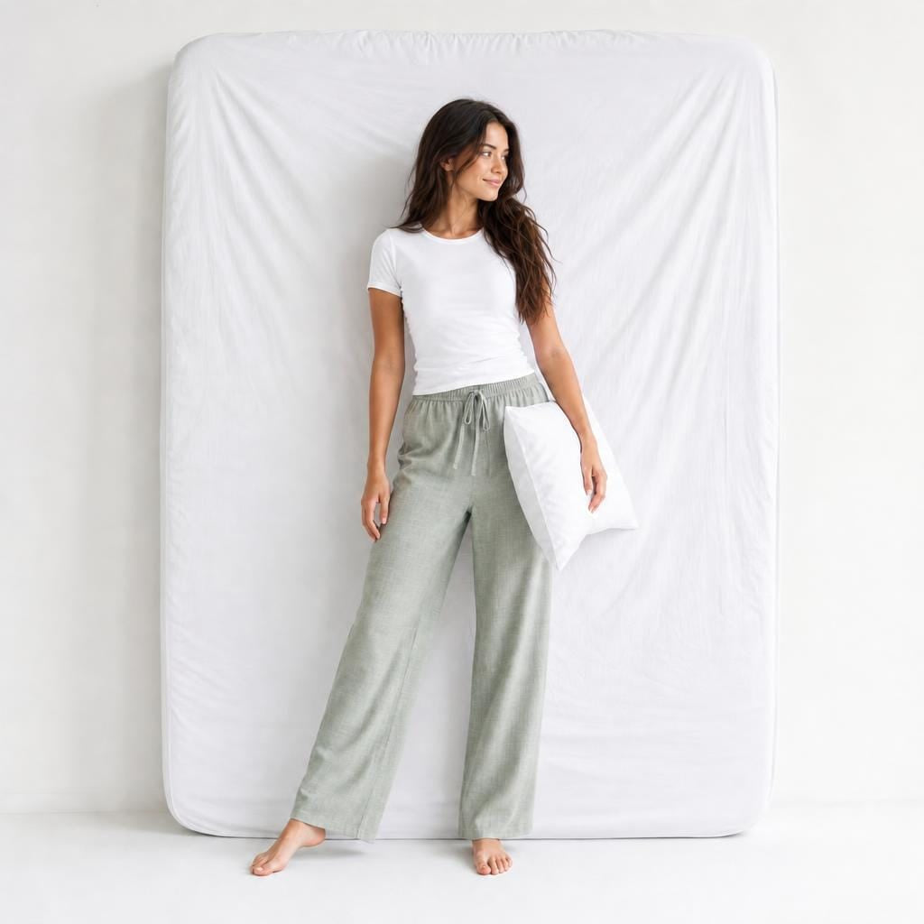 Pantalon Pyjama Vert Coton