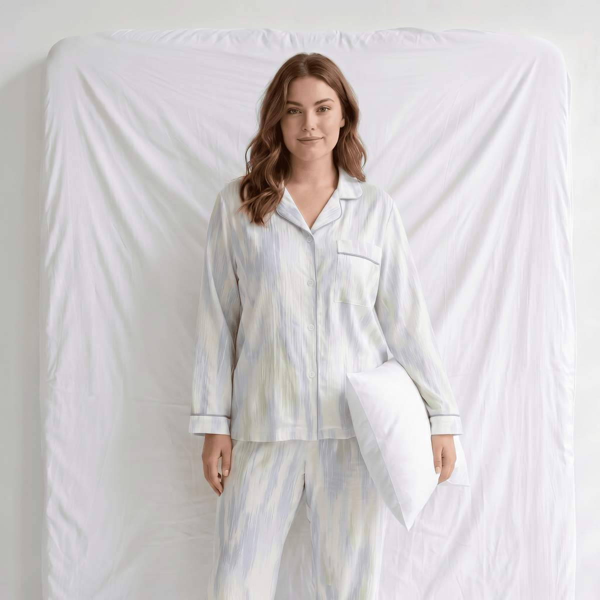 Pyjama Bleu Ciel Coton Femme