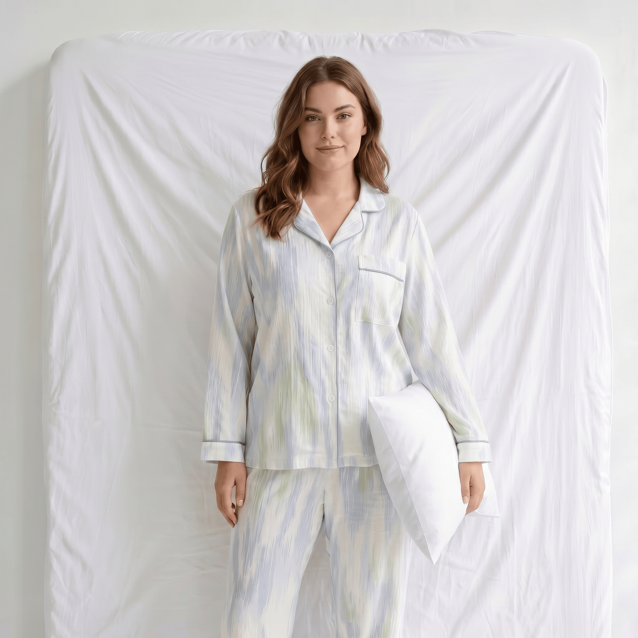 Pyjama Bleu Ciel Coton Femme