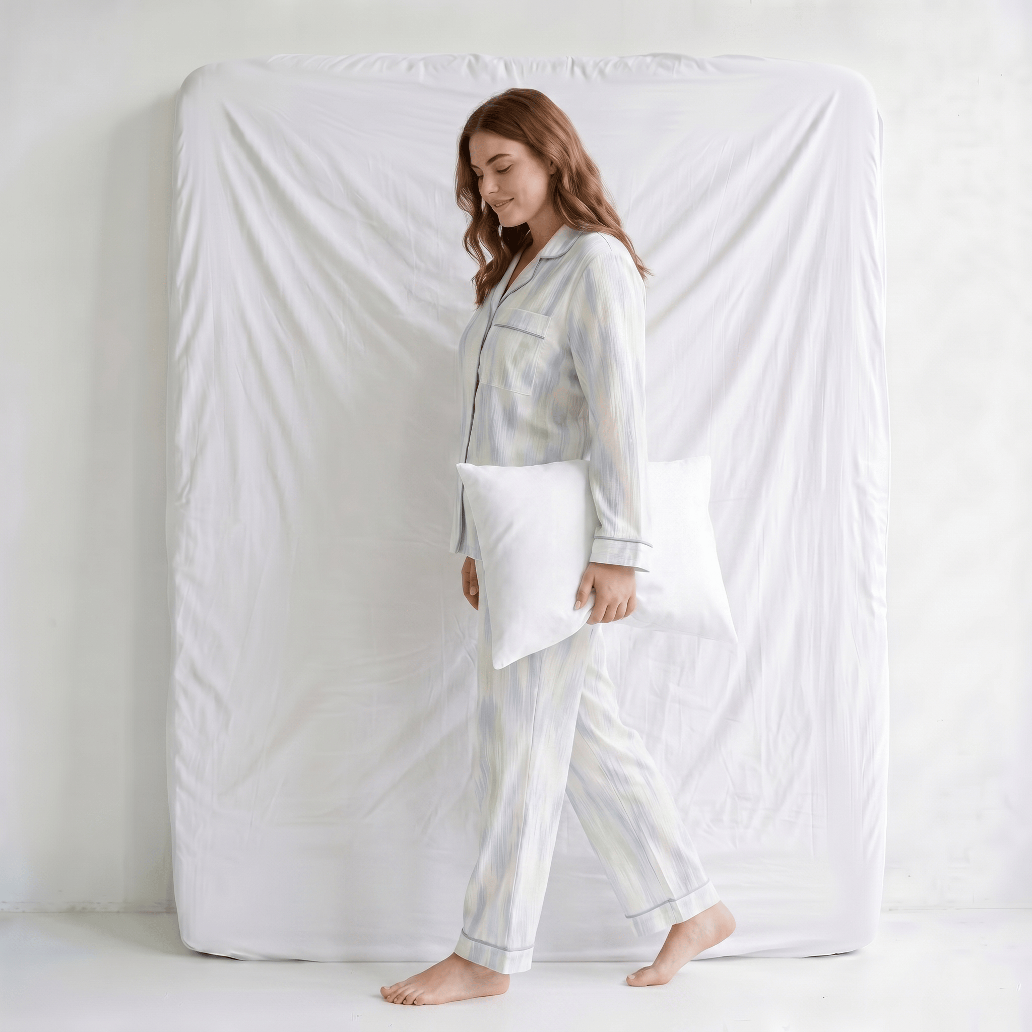 Pyjama Bleu Ciel Coton Femme