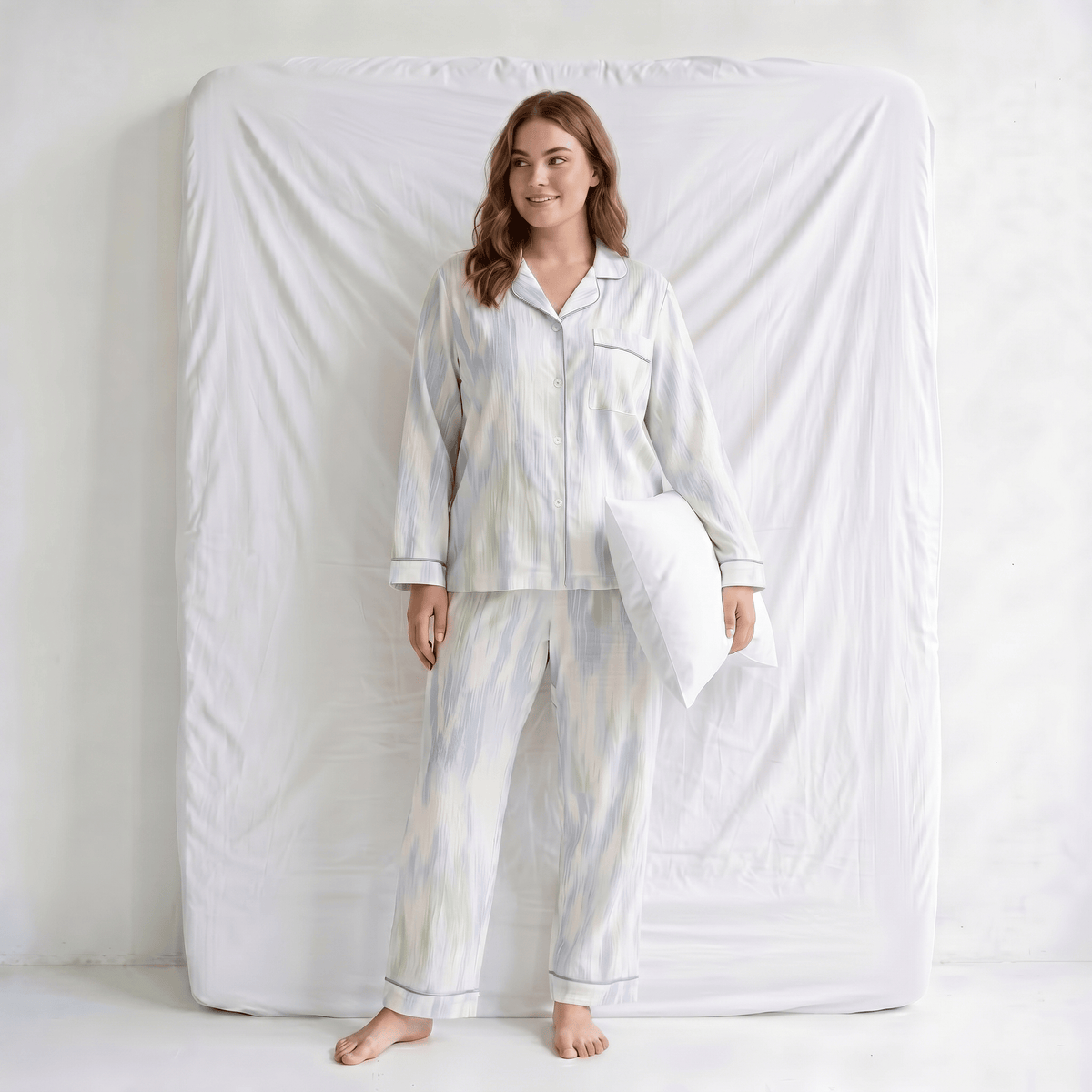 Pyjama Bleu Ciel Coton Femme