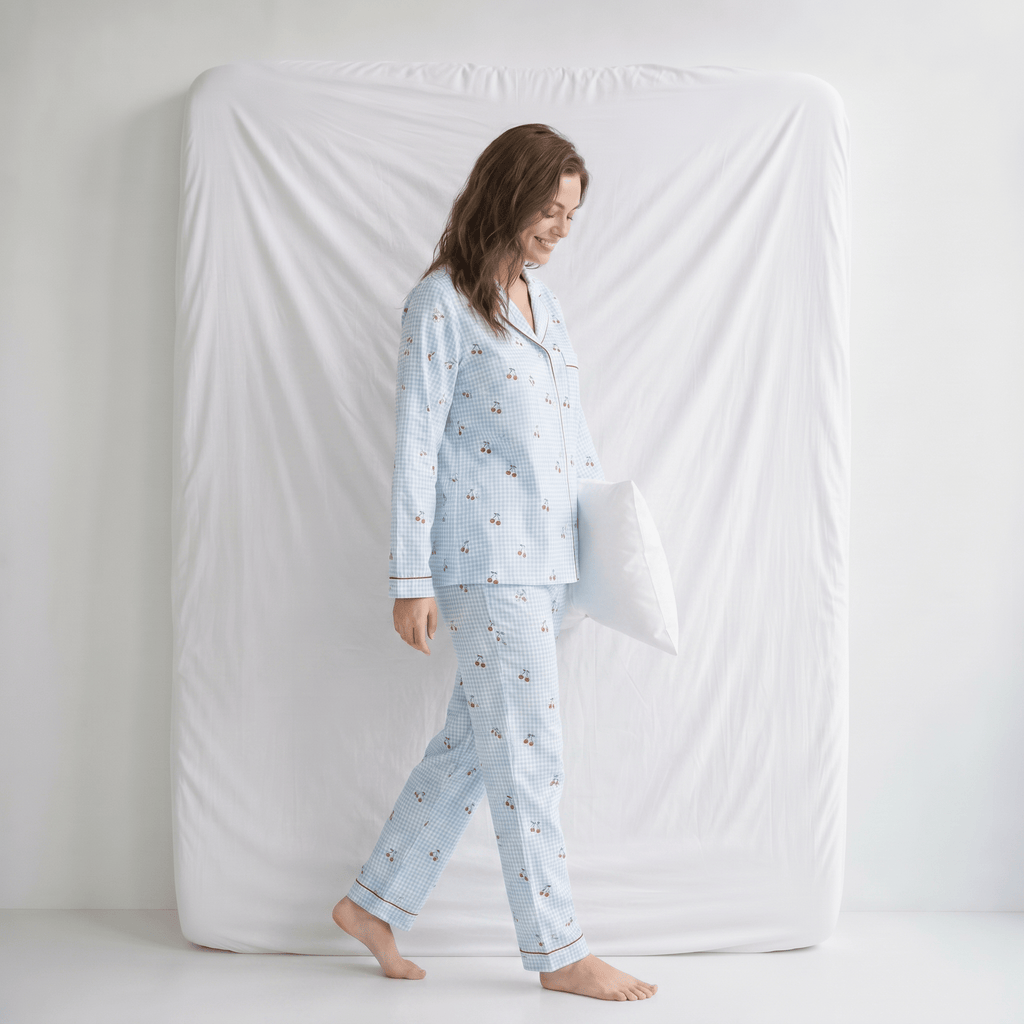 Pyjama Bleu Femme Cerise
