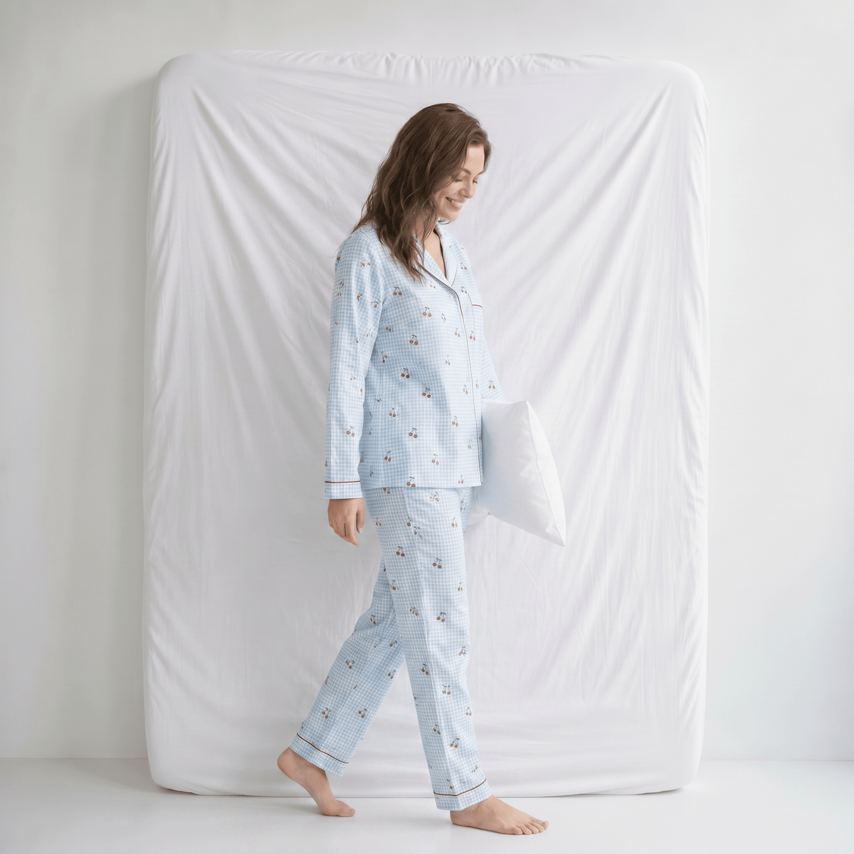 Pyjama Bleu Femme Cerise