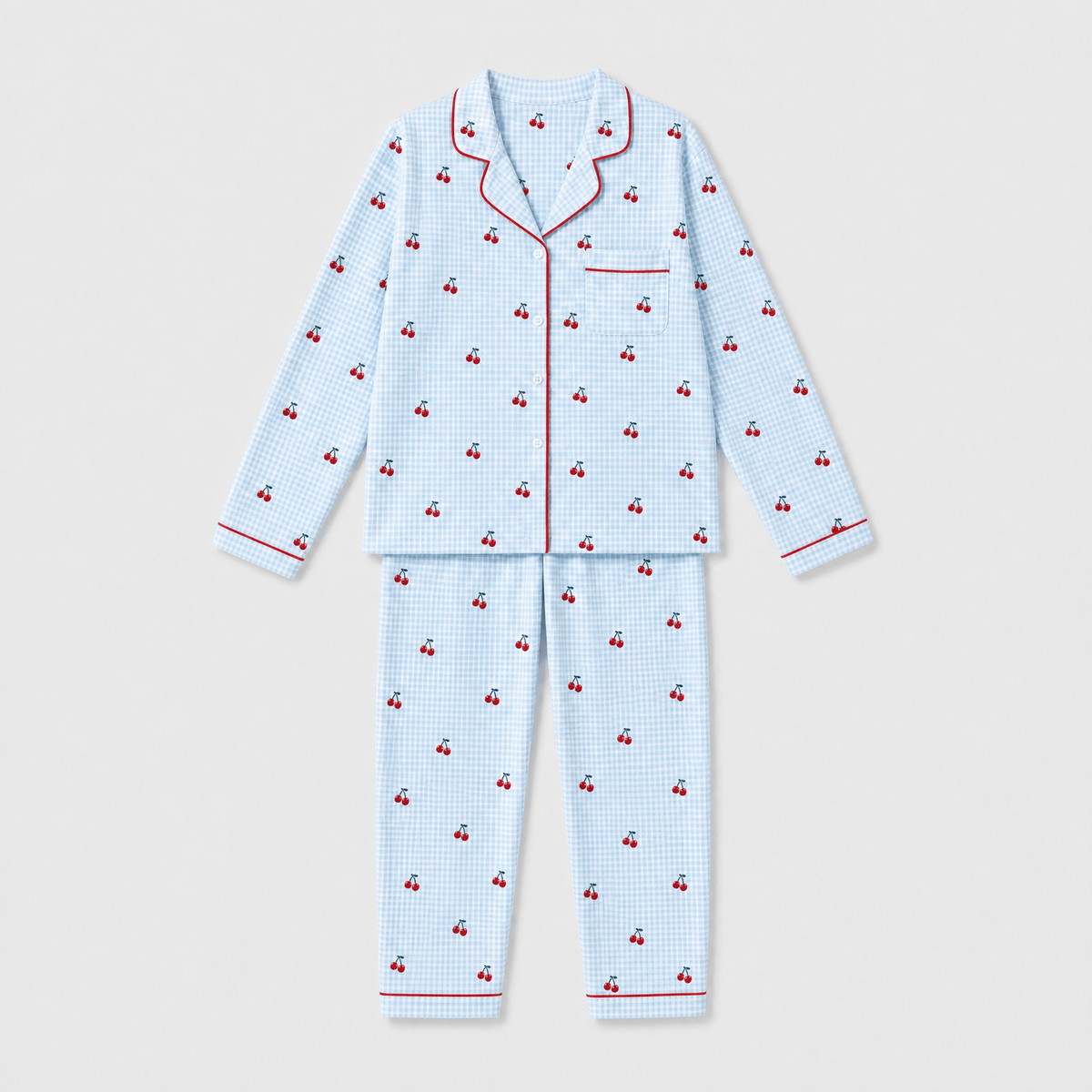 Pyjama Bleu Femme Cerise