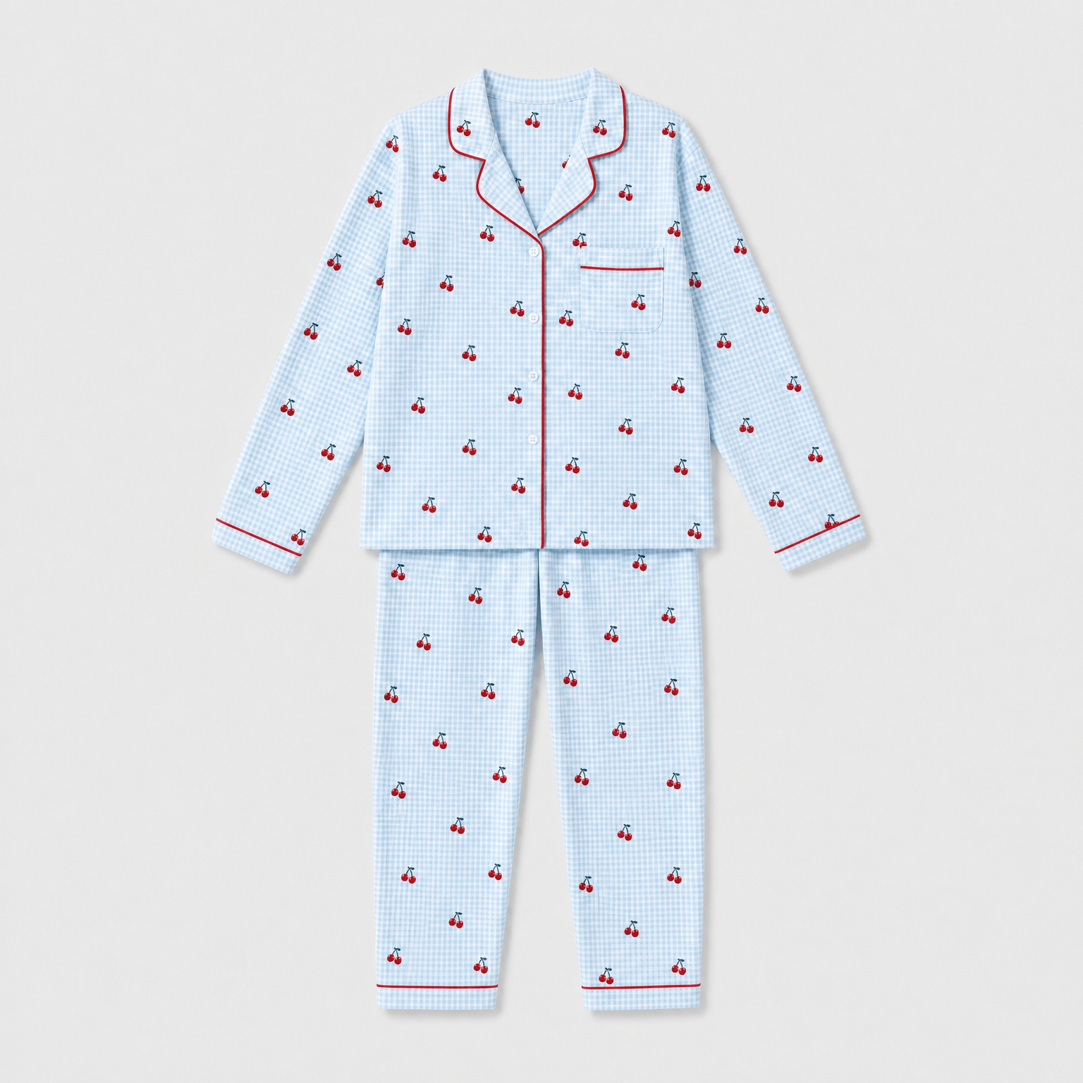 Pyjama Bleu Femme Cerise