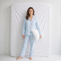 Pyjama Bleu Femme Cerise
