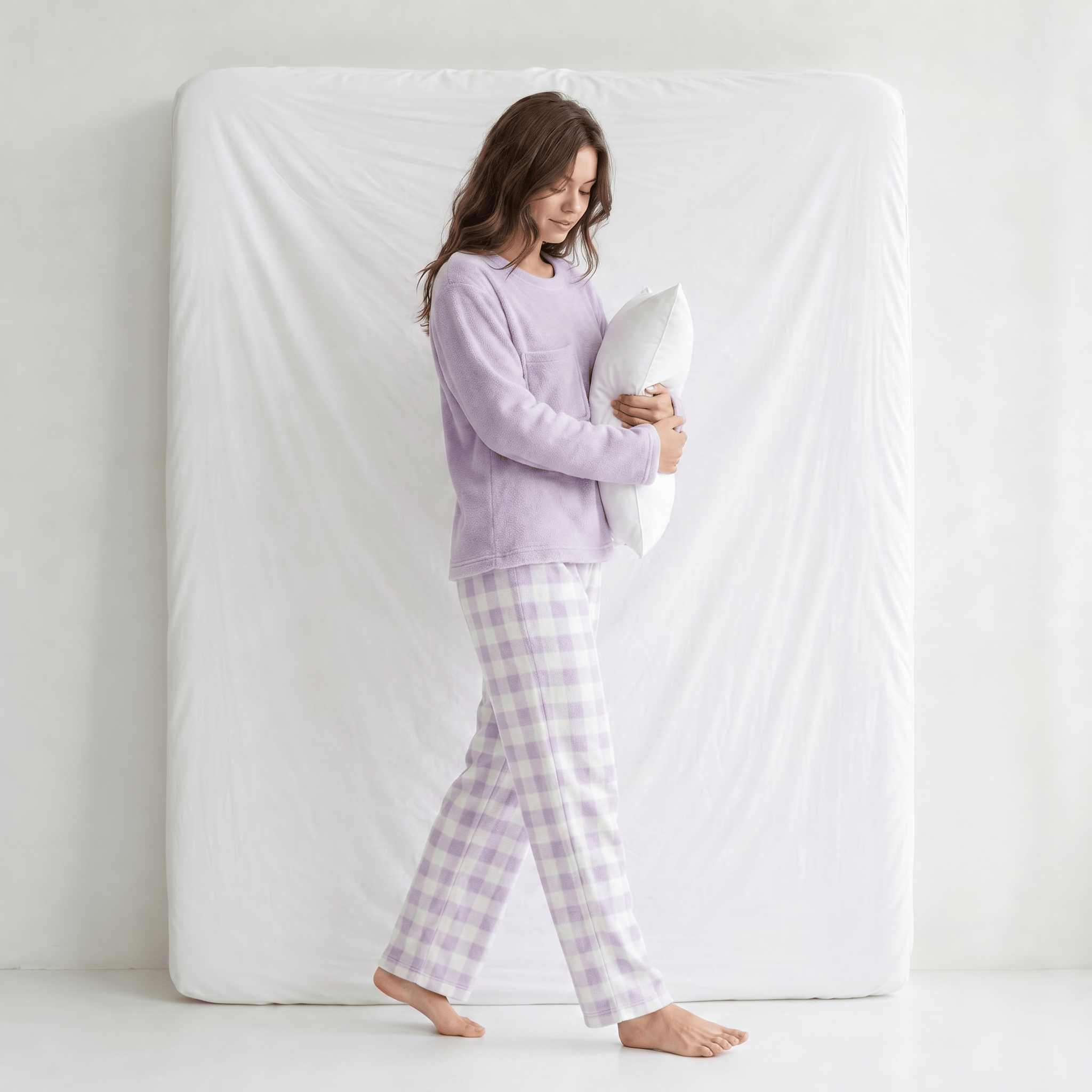 Pyjama Chaud Polaire Femme Violet