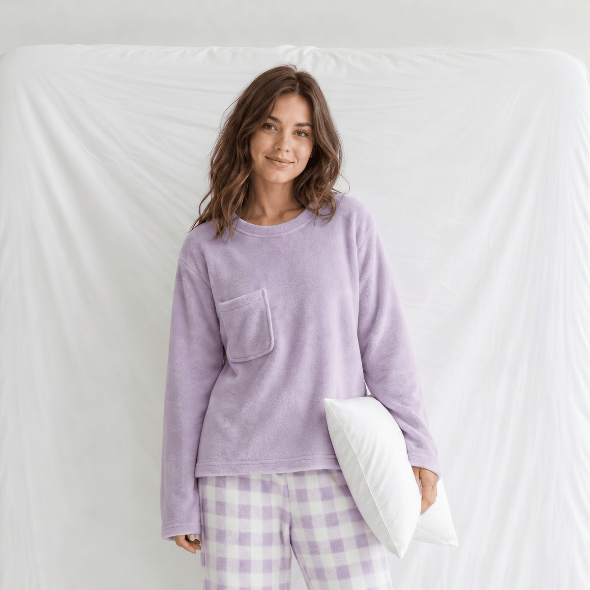 Pyjama Chaud Polaire Femme Violet