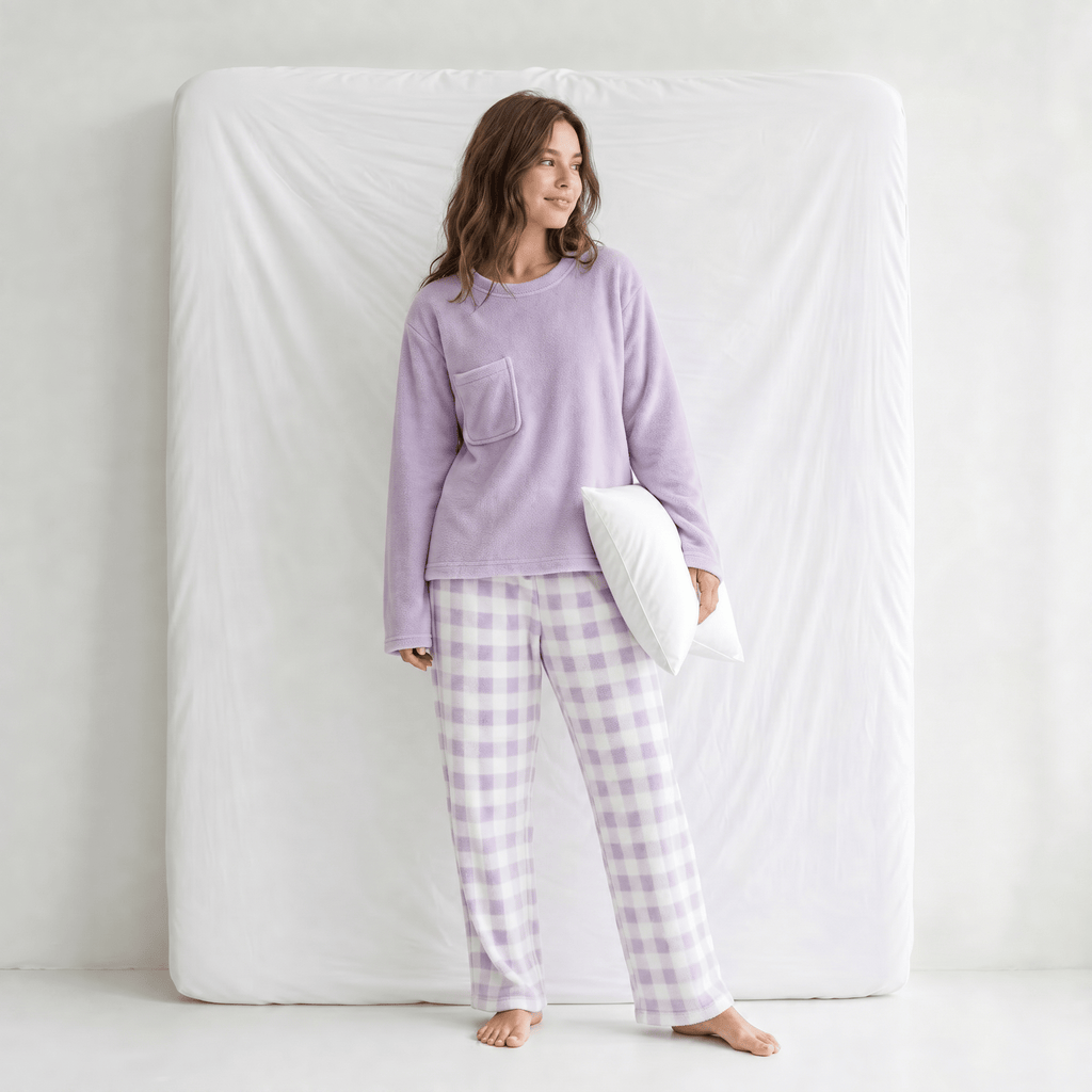 Pyjama Chaud Polaire Femme Violet