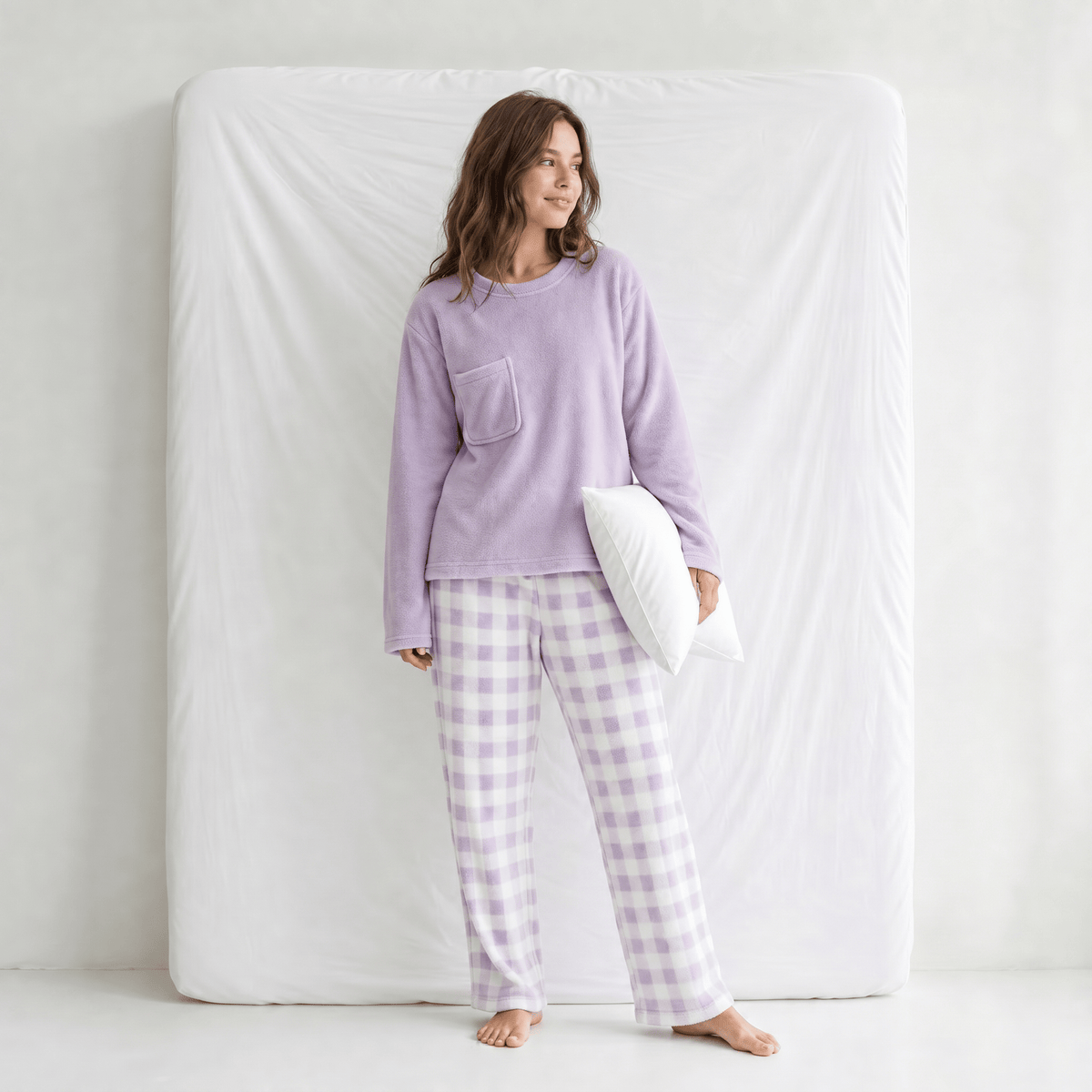 Pyjama Chaud Polaire Femme Violet